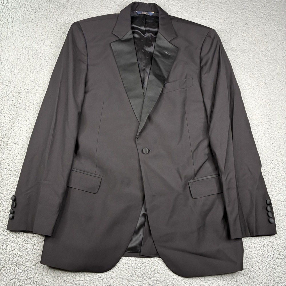 Brooks Brothers 1818 Fitzgerald 100% Wool Black Tuxedo Dinner Jacket 40R USA